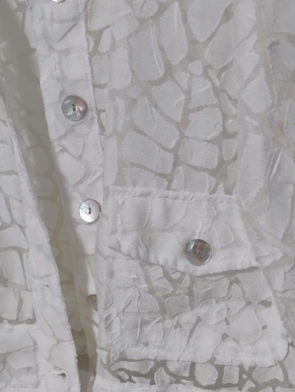 Ruby Rd. White Lace Textured Button-Front Jacket - Picture 3 of 5